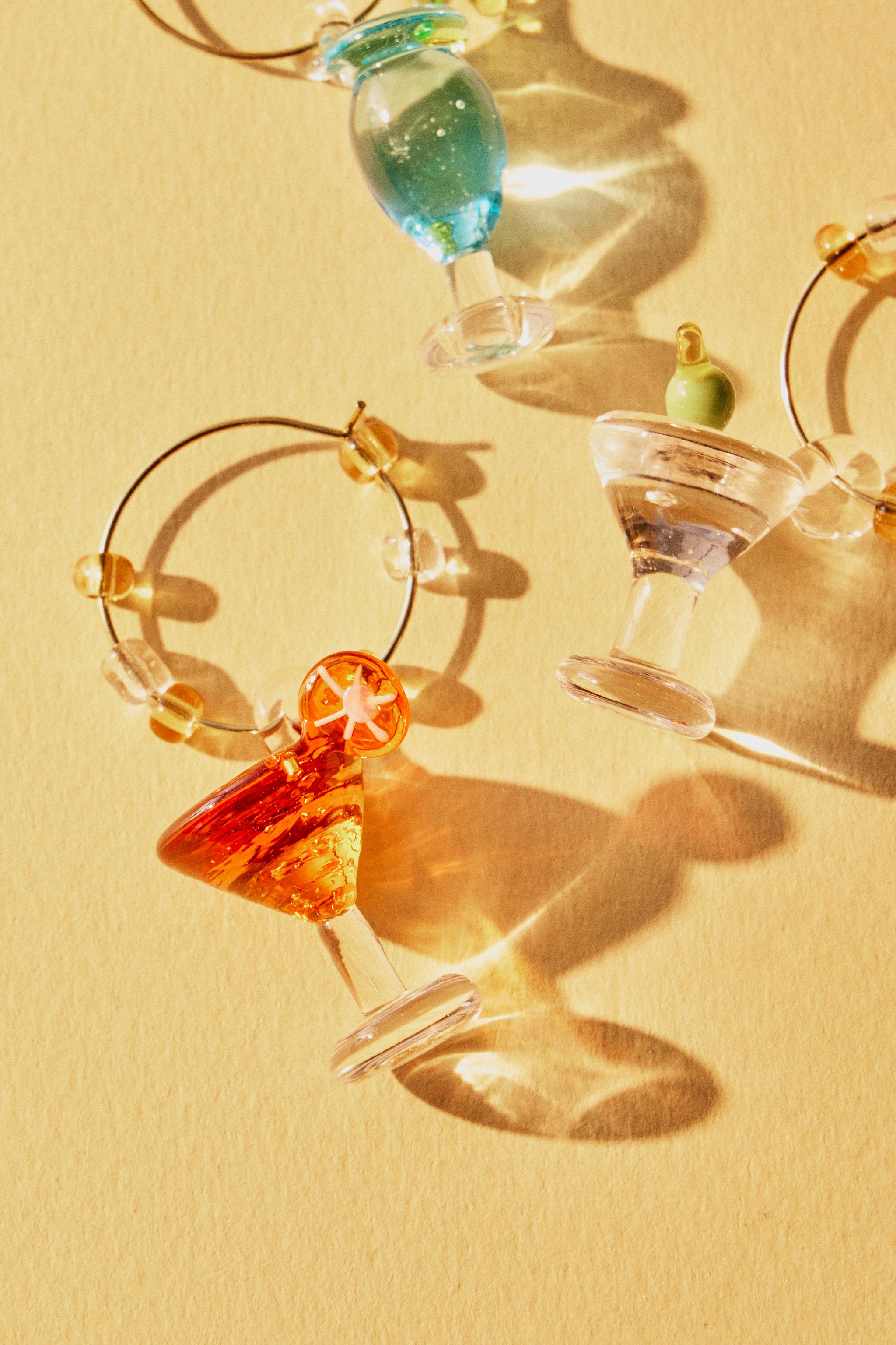 LOT DE 6 MARQUE-VERRES COCKTAILS EN VERRE